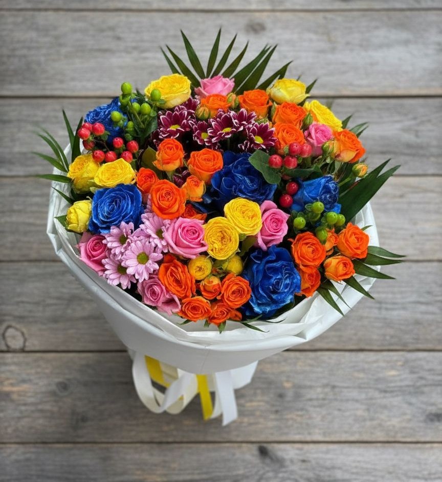 Букет цветов из: Розы и Хризантемы в Канаш