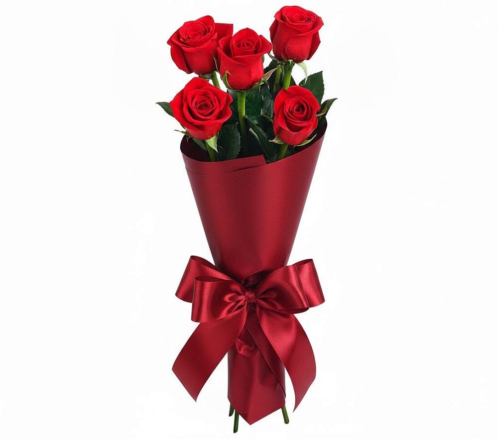 Букет 5 Красных роз Эдлесс Лав в Канаш