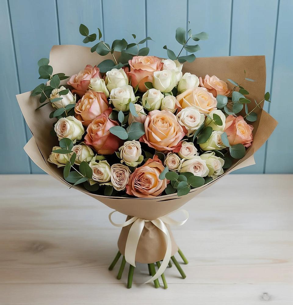 Букет цветов из: Альстромерии и Розы в Канаш