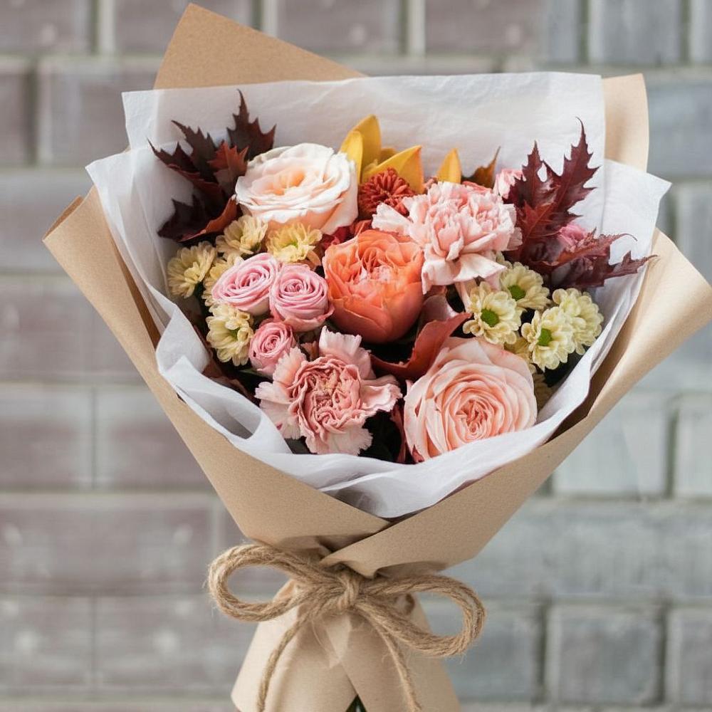 Букет цветов из: Гвоздики, Хризантемы и Розы в Канаш