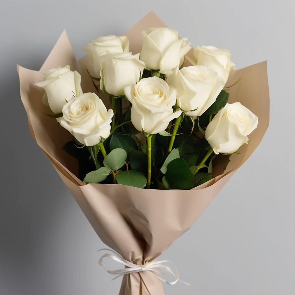 Букет 9 Белых роз Эдлесс Лав в Канаш