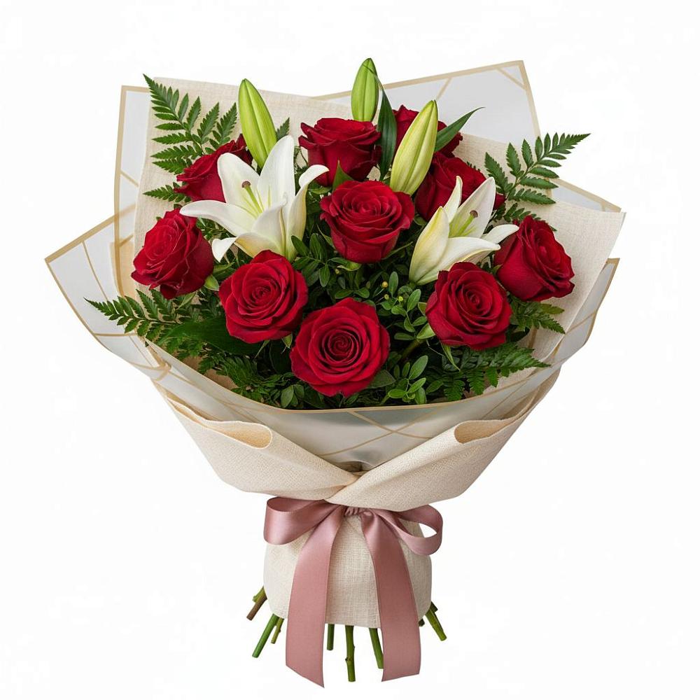 Букет цветов из: Лилии и Розы в Канаш