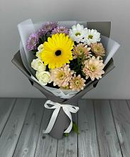 Букет цветов из:  Розы, Герберы и Хризантемы #REPLACE_PRED# Канаш