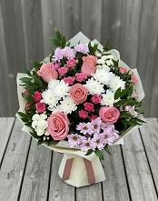Букет цветов из:  Альстромерии, Гвоздики, Розы и Хризантемы #REPLACE_PRED# Канаш