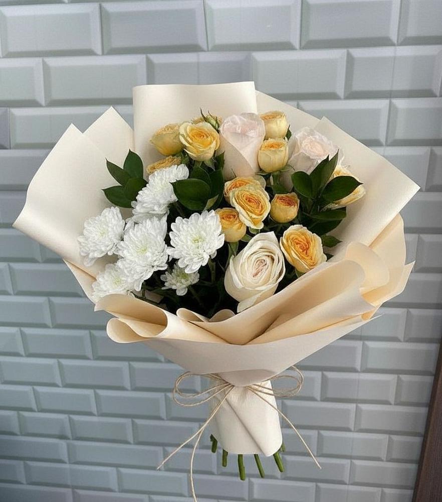 Букет цветов из: Розы и Хризантемы в Канаш