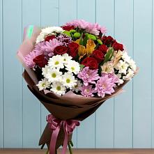 Букет цветов из:  Розы, Хризантемы и Альстромерии в Канаш