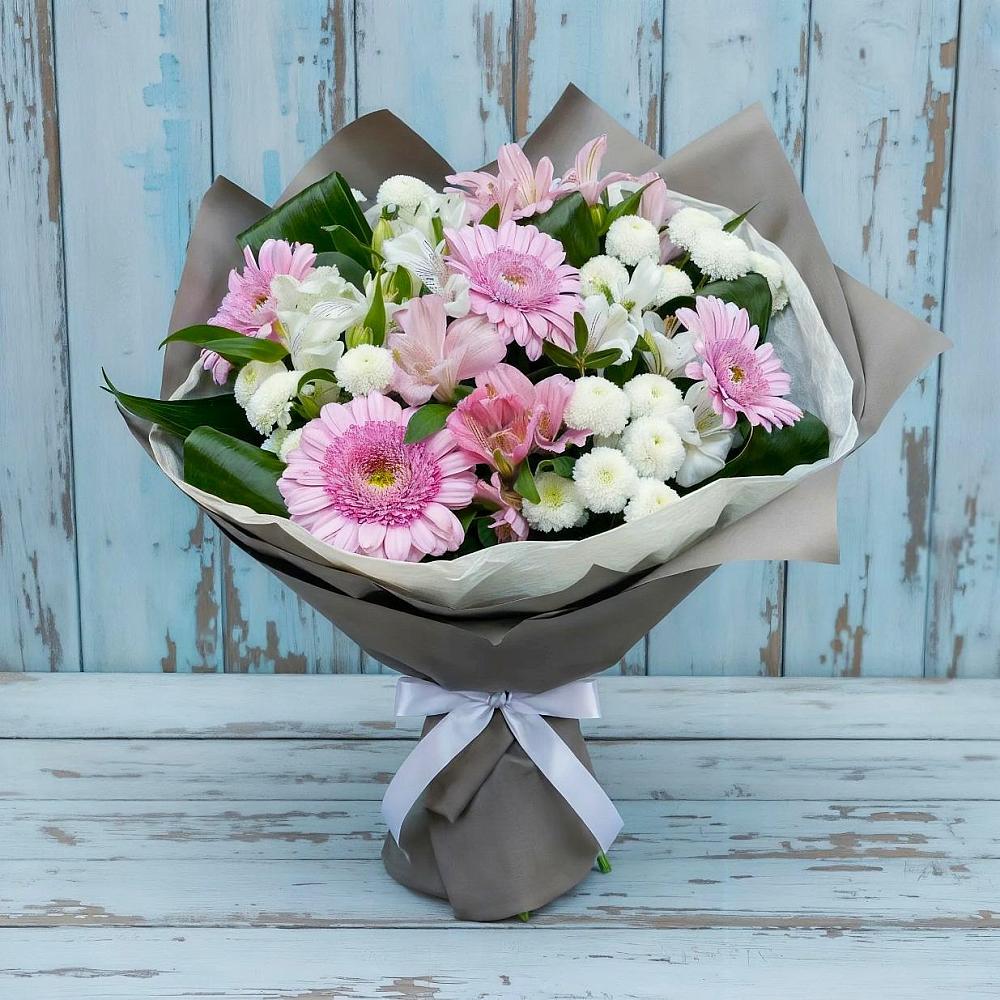Букет цветов из: Герберы, Альстромерии и Хризантемы в Канаш