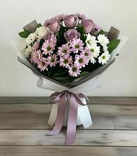 Букет цветов из:  Хризантемы и Розы в Канаш