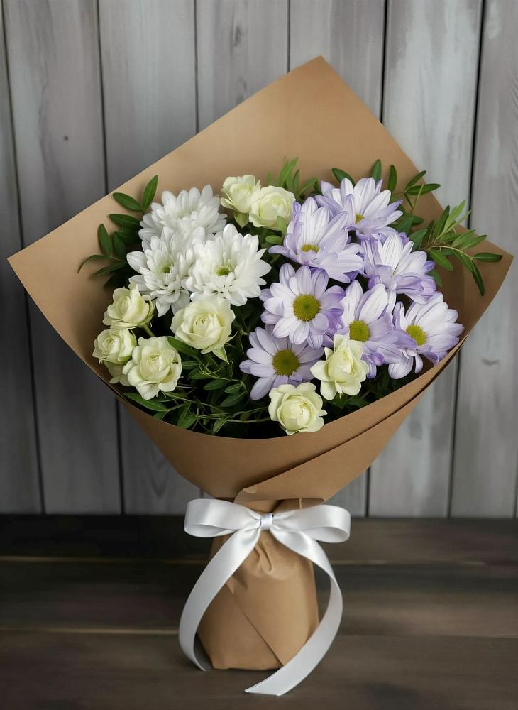 Букет цветов из: Хризантемы и Розы в Канаш